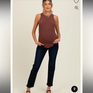 Dark Blue Ankle Slim Straight Leg Maternity Jeans